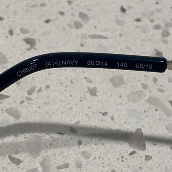 Cole Haan CH8007 414 Navy Polarized Aviator Sunglasses Silver Frame Gray Lens main image 5